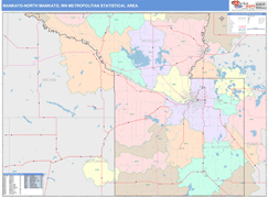 Mankato-North Mankato Metro Area Digital Map Color Cast Style